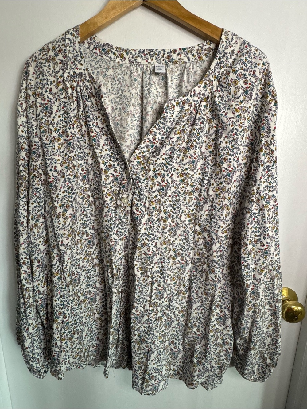 Old Navy XXL Ditsy Floral Peasant Blouse Boho Cottage Prairie